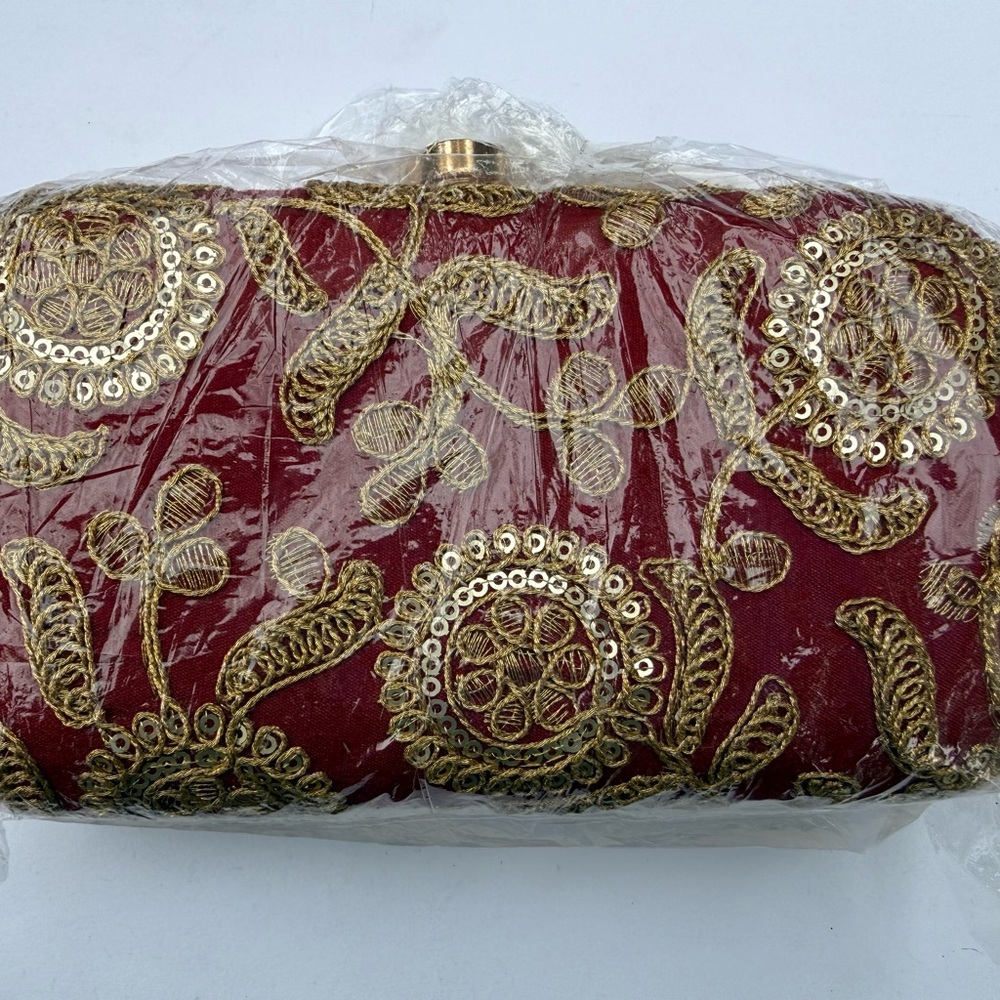Hand Embroidered Clutch Bag with shoulder chains - Various colors $20 each